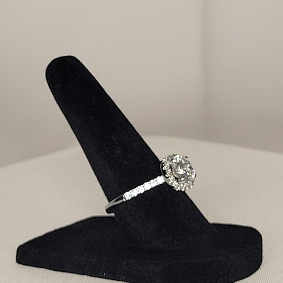 14K Cushion Cut Halo Engagement Ring - Picture 3 of 5